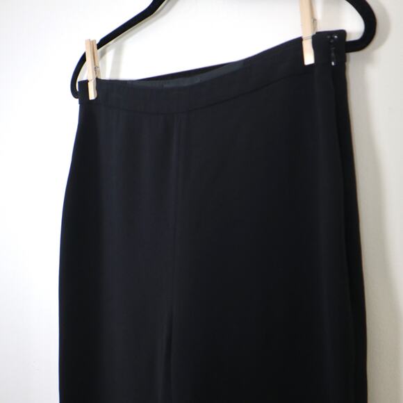 Brandon Maxwell Size 10 Crepe Cigarette Pants Side Zip Black High Rise - Picture 4 of 12